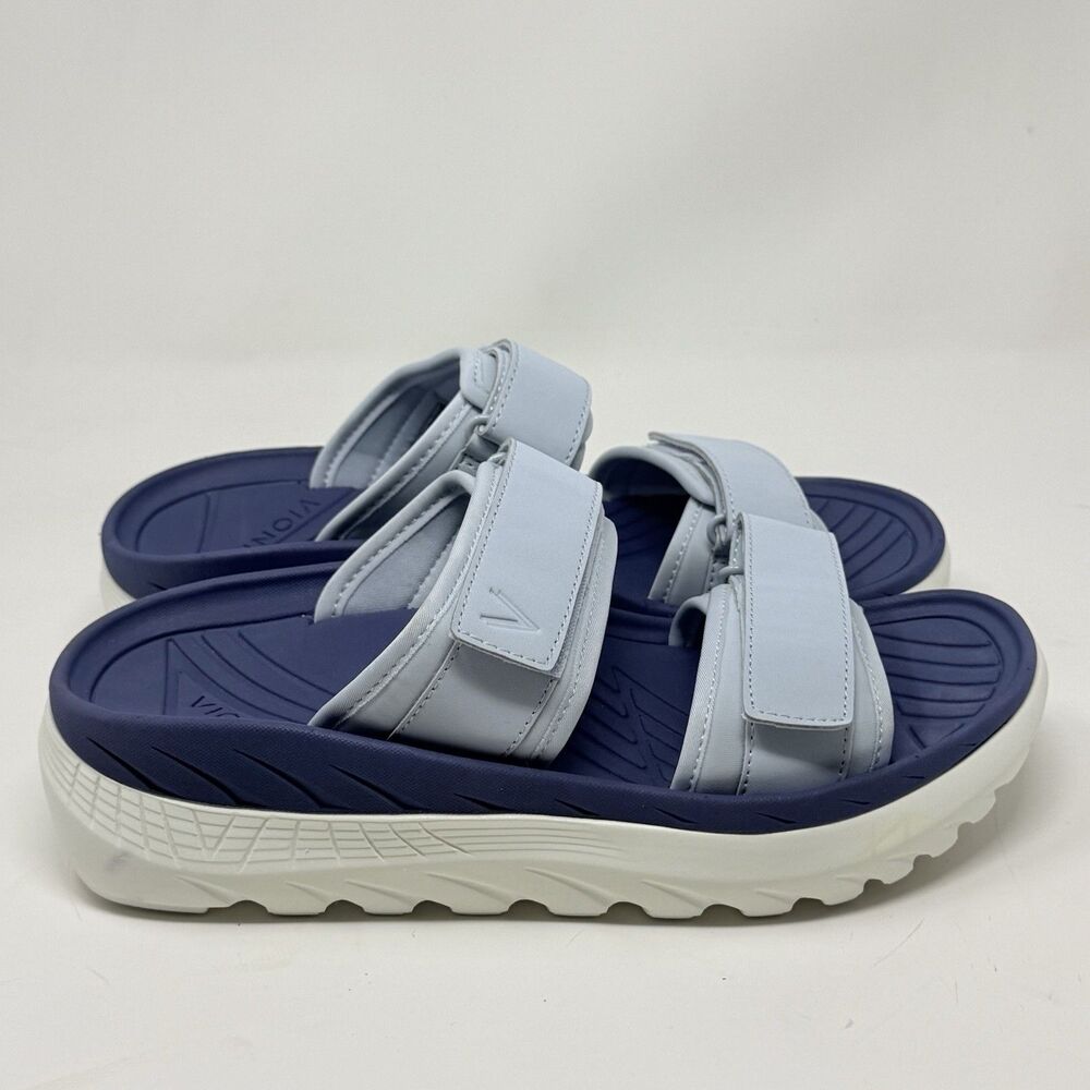 Vionic Renewal Recovery Sandals Womens 8 Blue Adjustable Straps Comfort Shoes